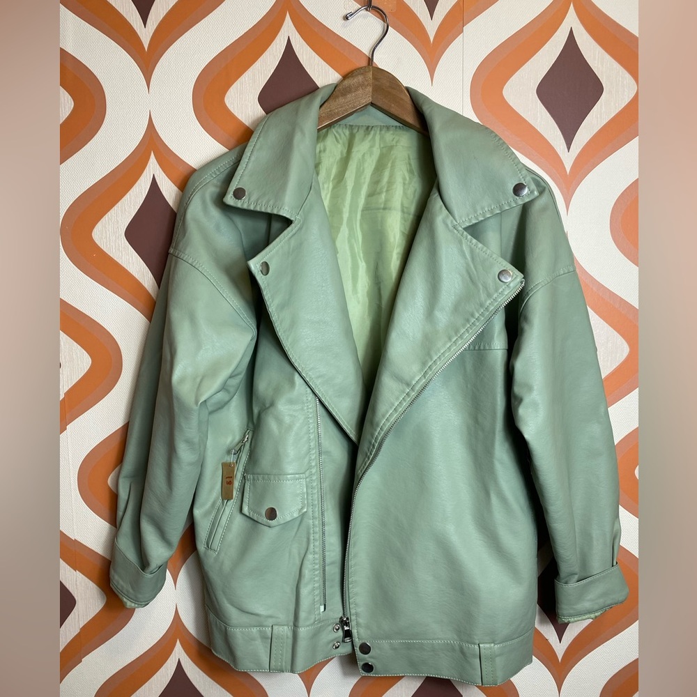 Pleather motto jacket size med